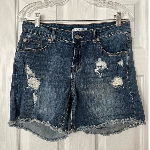 K.Jordan Cut Off Jean Short Shorts With Rips Tears Size 12 - Picture 2 of 7